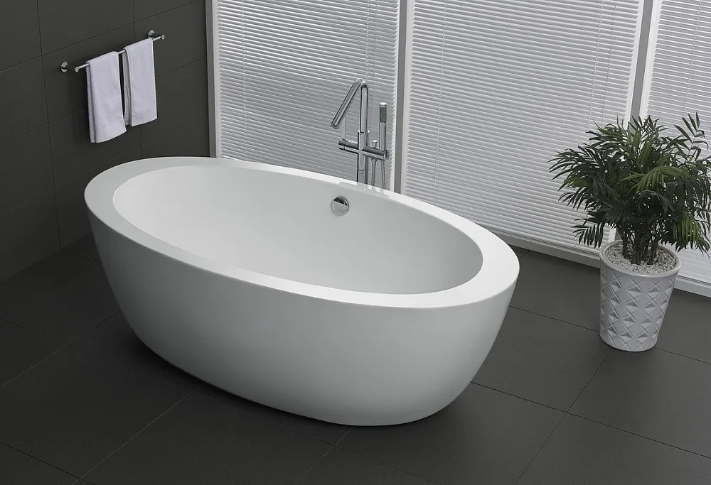 Акриловая ванна BelBagno BB67-1700 170x90 см, отдельностоящая, белая, овальная, с каркасом Sancos — официальный сайт