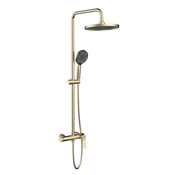 Душевая стойка Vincea Arco VSFS-4AR1BG, с изливом, брашированное золото