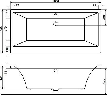 Акриловая ванна Berges Tari 180x80 см, 050031
