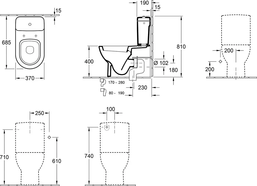 Унитаз-компакт напольный Villeroy & Boch Subway 66101001 Sancos — официальный сайт