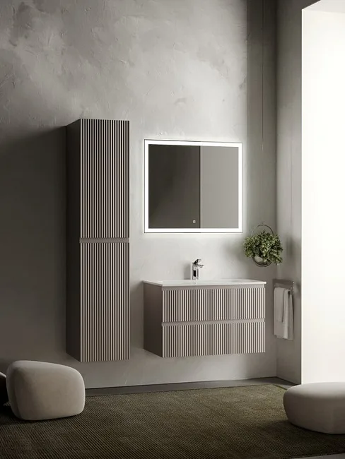 Тумба под раковину Sancos Snob R 80 подвесная Doha soft (пыльная роза), SNR80SM Sancos — Оригинал