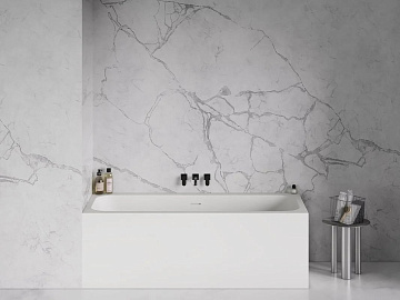 Ванна из искусственного камня Salini Orlanda S-Stone 170x80 см, встраиваемая, матовая белая, на ножк