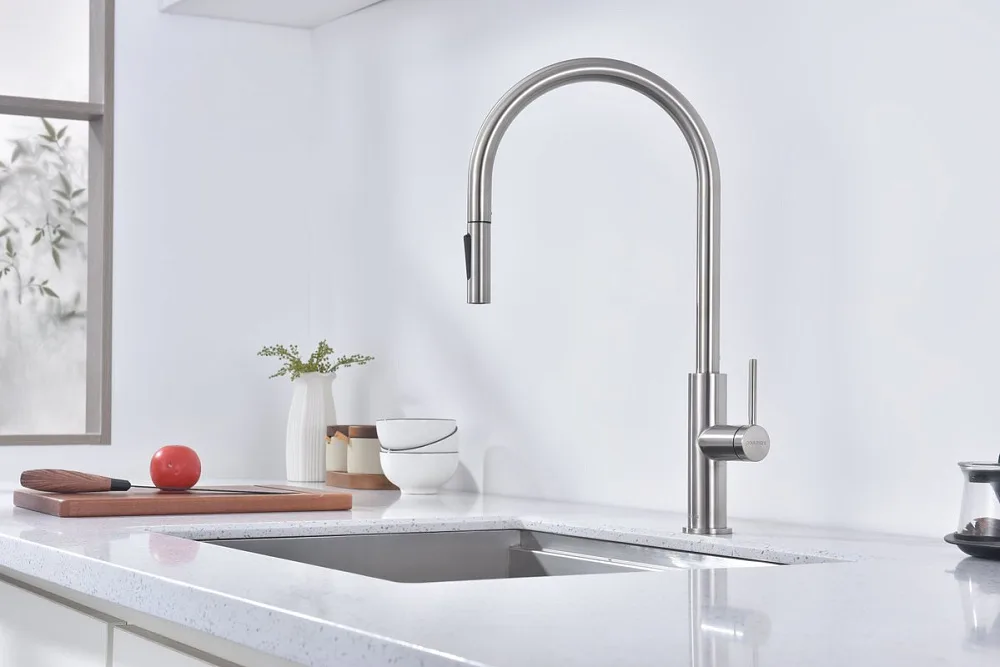 Смеситель для кухни Paulmark Senso Se215180-BS брашированная сталь Sancos — официальный сайт