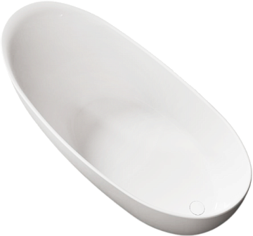 Ванна из искусственного камня Vincea VBT-6S03MW 170x80 см, отдельностоящая, матовая белая, овальная,