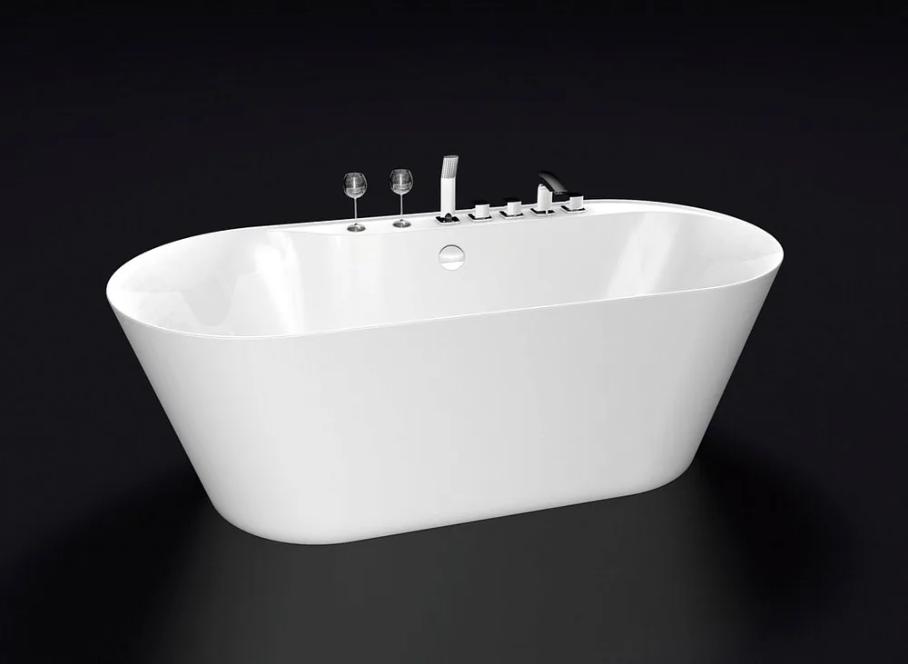 Акриловая ванна BelBagno BB14 180x85 см, отдельностоящая, белая, овальная Sancos — официальный сайт