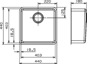 Мойка кухонная Reginox Ohio Cuadrat LUX OKG L 40x40 сталь