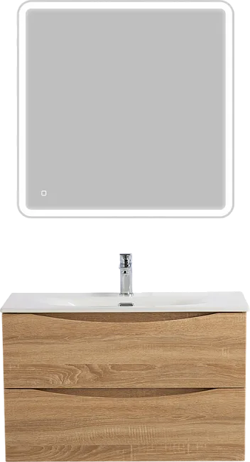 Тумба под раковину без столешницы BelBagno Marino-cer-mini 80 подвесная, rovere bianco Sancos — Оригинал