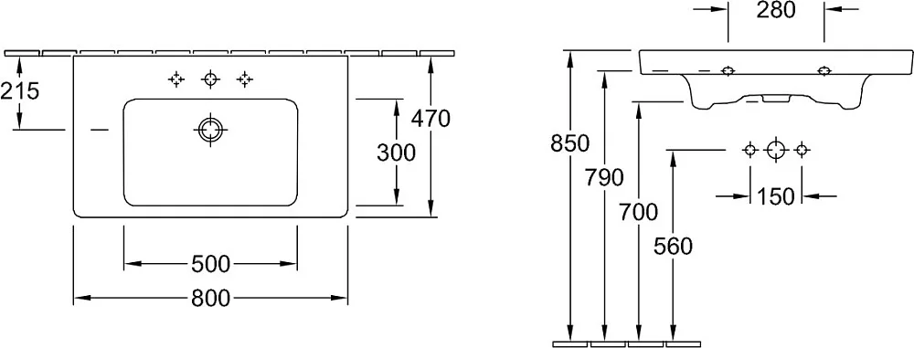 Мебельная раковина Villeroy & Boch Subway 2.0 7175 8001 alpin Sancos — официальный сайт