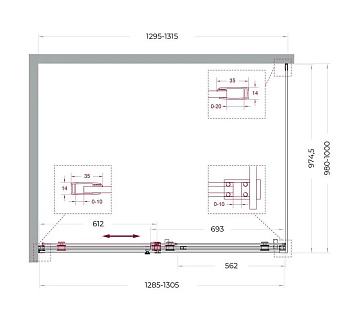 Душевой уголок BelBagno Soft Close-2 AH-1-130/100-C-GM профиль оружейная сталь