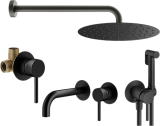 Комплект для ванной Plumberia Selection Ixo KITZXO01NO210 С ВНУТРЕННЕЙ ЧАСТЬЮ, черный матовый
