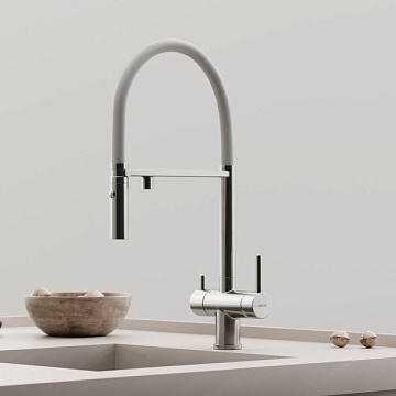 Смеситель для кухни Sancos Imola SC4010BNwh с гибким изливом, брашированный никель