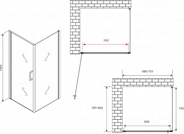 Душевой уголок Abber Sonnenstrand AG04070-S80 80x70, профиль хром, стекло прозрачное