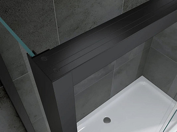 Душевой уголок Abber Komfort AG93160B-S102B 160х100 см, профиль матовый черный, стекло прозрачное