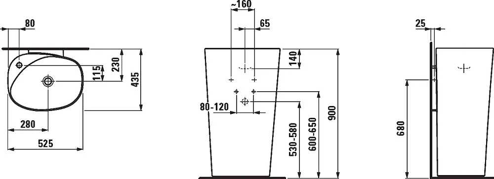 Раковина Laufen Palomba 8.1180.4.000.104.1 напольная Sancos — официальный сайт