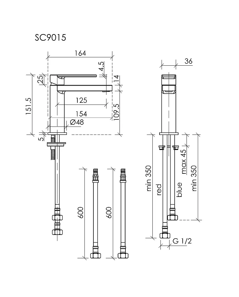 Смеситель для раковины Sancos Studio, брашированная бронза, PVD покрытие, SC9015BB Sancos — официальный сайт