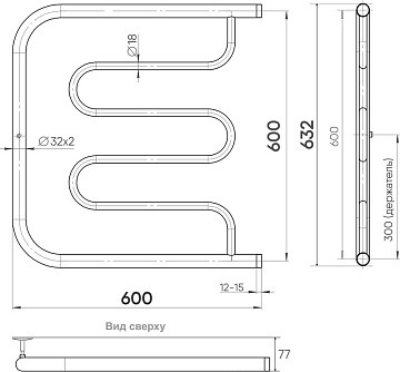 Полотенцесушитель водяной Indigo Standart FSW60-60