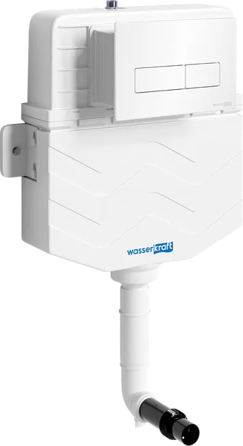 Смывной бачок скрытого монтажа Wasserkraft Aller 10TLT.031.ME.WH03, с кнопкой смыва белой Sancos — Оригинал