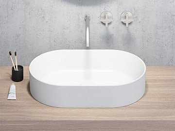 Накладная раковина GSI Kube X 9458PVC11 60x37, овальная, белая глянцевая