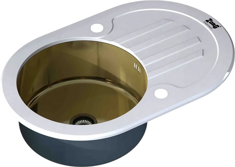 Мойка кухонная Zorg Inox Glass GL-7851-OV-WHITE-BRONZE белое стекло Sancos — официальный сайт
