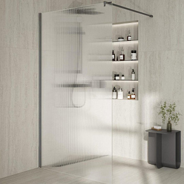 Душевая перегородка KERAMA MARAZZI Cristallo CT.120.WI.CR 120 см, профиль хром, стекло рифленое