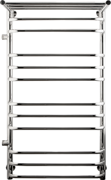 Полотенцесушитель водяной Indigo Brace LBCW100-50PL-б/п-60, с полкой, серебристый