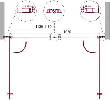 Душевая дверь в нишу BelBagno Etna B-2-120-C-Cr
