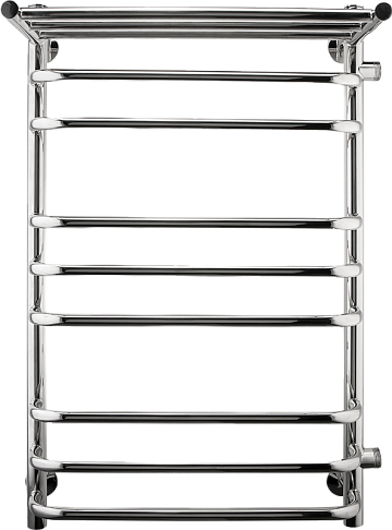 Полотенцесушитель водяной Indigo Brace LBCW80-50PR-б/п-60 боковое подключение, с полкой, серебристый