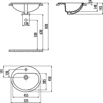 Раковина Creavit TP225-00CB00E-0000 белая глянцевая