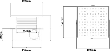 Душевой трап Boheme Smart Design 15x15 см, золото