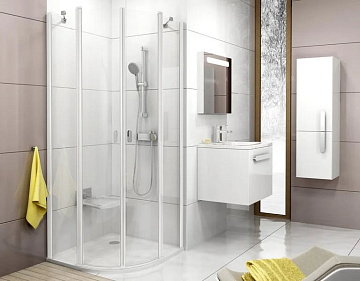 Душевой уголок Ravak Chrome CSKK4-80 Transparent, белый профиль