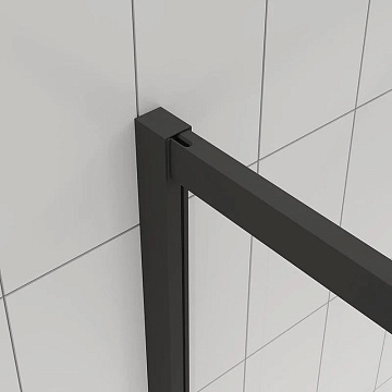Душевой уголок Veconi Evo 300 B 90х90 см, профиль матовый черный, стекло прозрачное