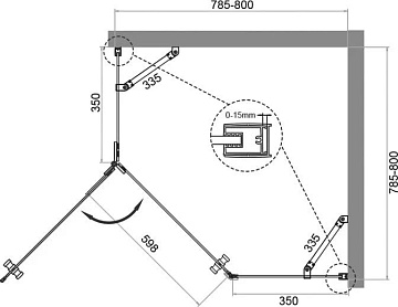 Душевой уголок BelBagno Kraft P-1-80-C-Cr L
