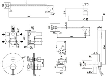 Комплект для ванной Paffoni Light KITZLIG019CR141 С ВНУТРЕННЕЙ ЧАСТЬЮ, хром