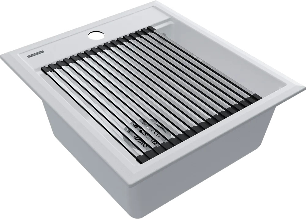 Мойка кухонная Paulmark Stepia + Step PM114651-WH+R375-BS белая Sancos — официальный сайт