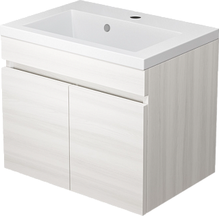 Тумба под раковину без столешницы Uperwood Eva 50 подвесная, 2 дверцы, дуб харбор белый