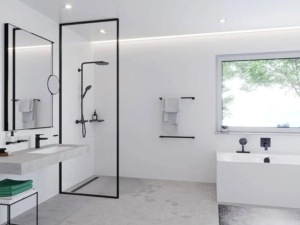 Душевая лейка Hansgrohe Raindance Select S 26530670 матовая черная Sancos — официальный сайт