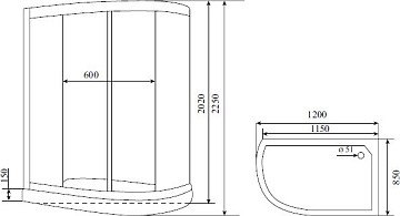 Душевая кабина Timo Standart T-5502R Г/М с гидромассажем