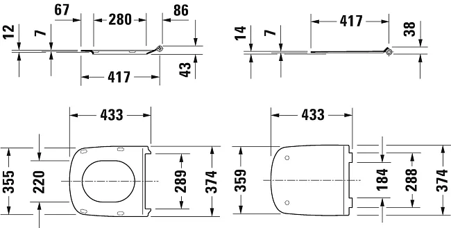Крышка-сиденье Duravit DuraStyle 0063790000 с микролифтом Sancos — Оригинал