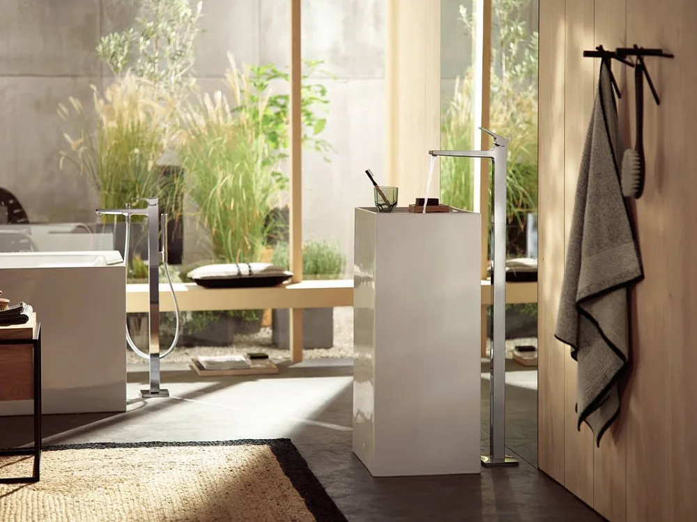 Напольный смеситель для раковины Hansgrohe Metropol 32530000, хром Sancos — официальный сайт