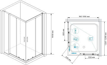 Душевой уголок RGW Hotel HO-43 130x100 см с полками