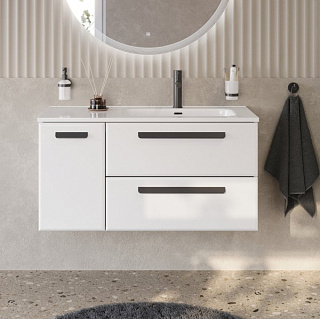 Тумба под раковину без столешницы Cezares Eco Cer-N 100 R 2 ящика, 1 дверца, bianco lucido, ручки ма