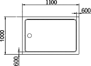 Поддон для душа Cezares Tray TRAY-A-AH-110/100-15-W 110x100, с сифоном