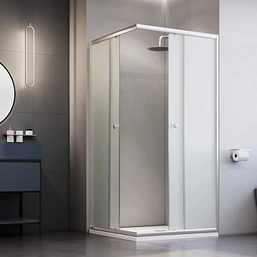 Душевой уголок RGW Dolphin TN-206-J 90х90 см, профиль хром, стекло матовое fabric