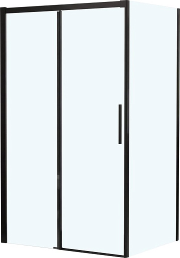 Душевой уголок RGW Leipzig LE-12B+80 см (117-121)x80x195 профиль черный матовый, стекло прозрачное