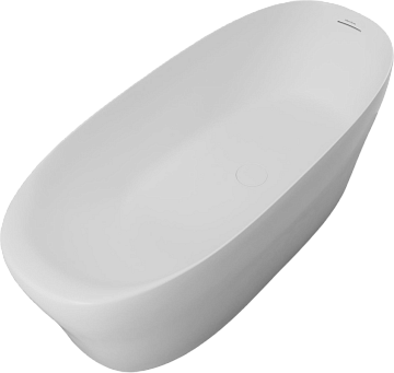 Ванна из искусственного камня Allen Brau Krion Neo XL 180x80 см, отдельностоящая, матовая белая, ова