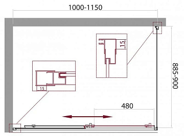 Душевой уголок BelBagno Unique UNIQUE-AH-1-110/125-90-C-Cr