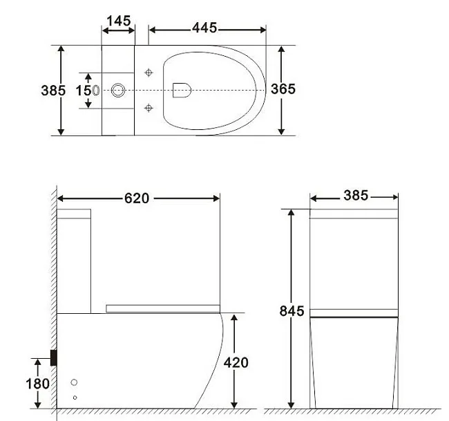 Чаша для унитаза-компакта BelBagno Amanda BB051CPR Sancos — Оригинал