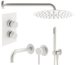 Комплект для ванной Plumberia Selection Ixo KITXOT18QBO210 С ВНУТРЕННЕЙ ЧАСТЬЮ, белый матовый