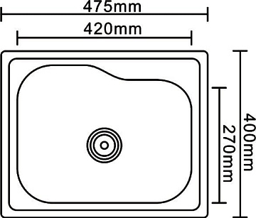 Мойка кухонная Emar Steel 4740