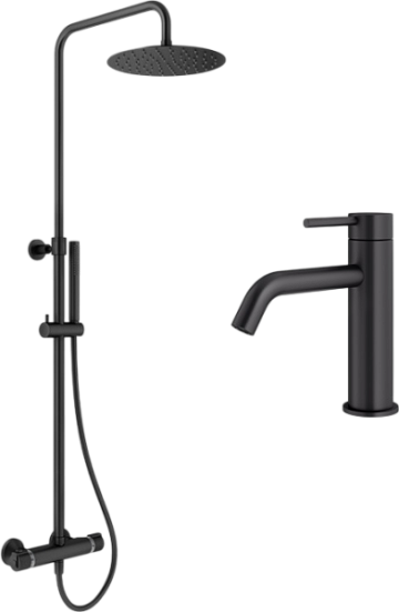Комплект для ванной Plumberia Selection Ixo KITXO6302NO53 черный матовый